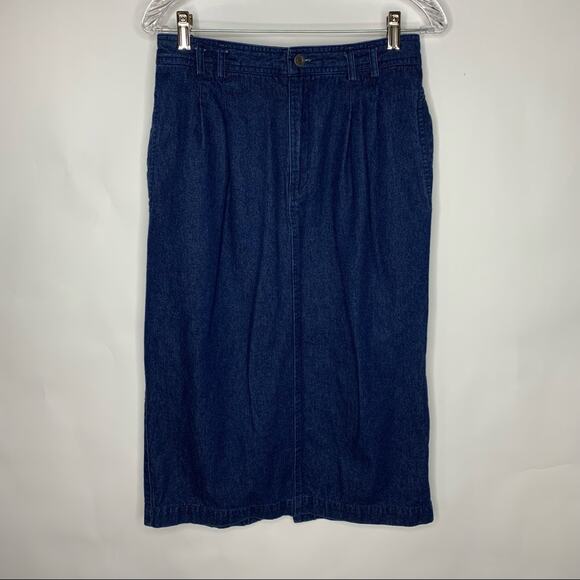 Vintage Liz Sport Denim Jean Midi Maxi Skirt 30" waist - Picture 1 of 5